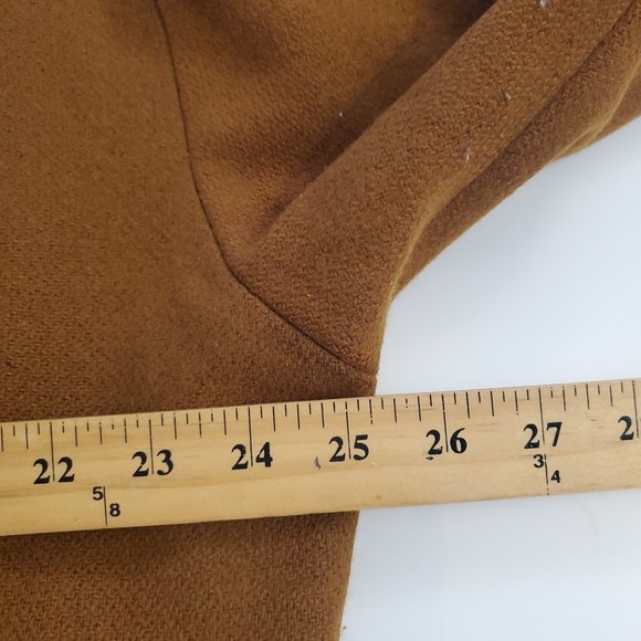 Vintage Stephane Mathews II Tan Green Wool Blend Coat Womens XL 80's Two Tone - Picture 9 of 10